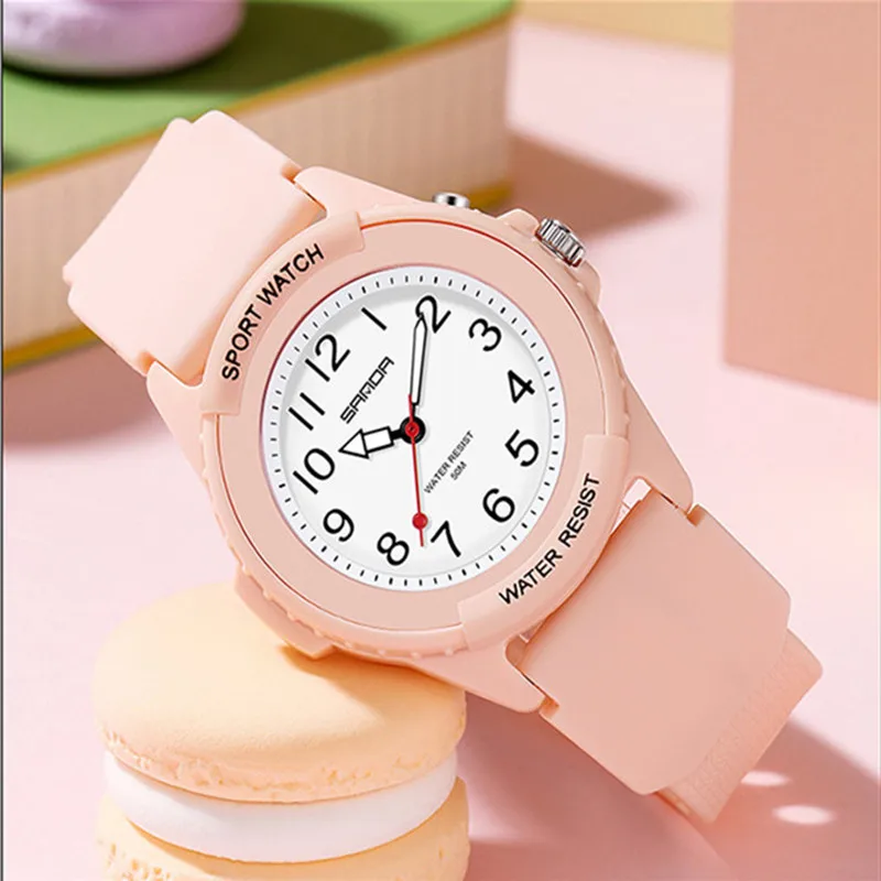 SANDA 6018 New Fashion Children Watches Sport Analog WristWatch Casual Waterproof Students  Watch Reloj Mujer Dropship