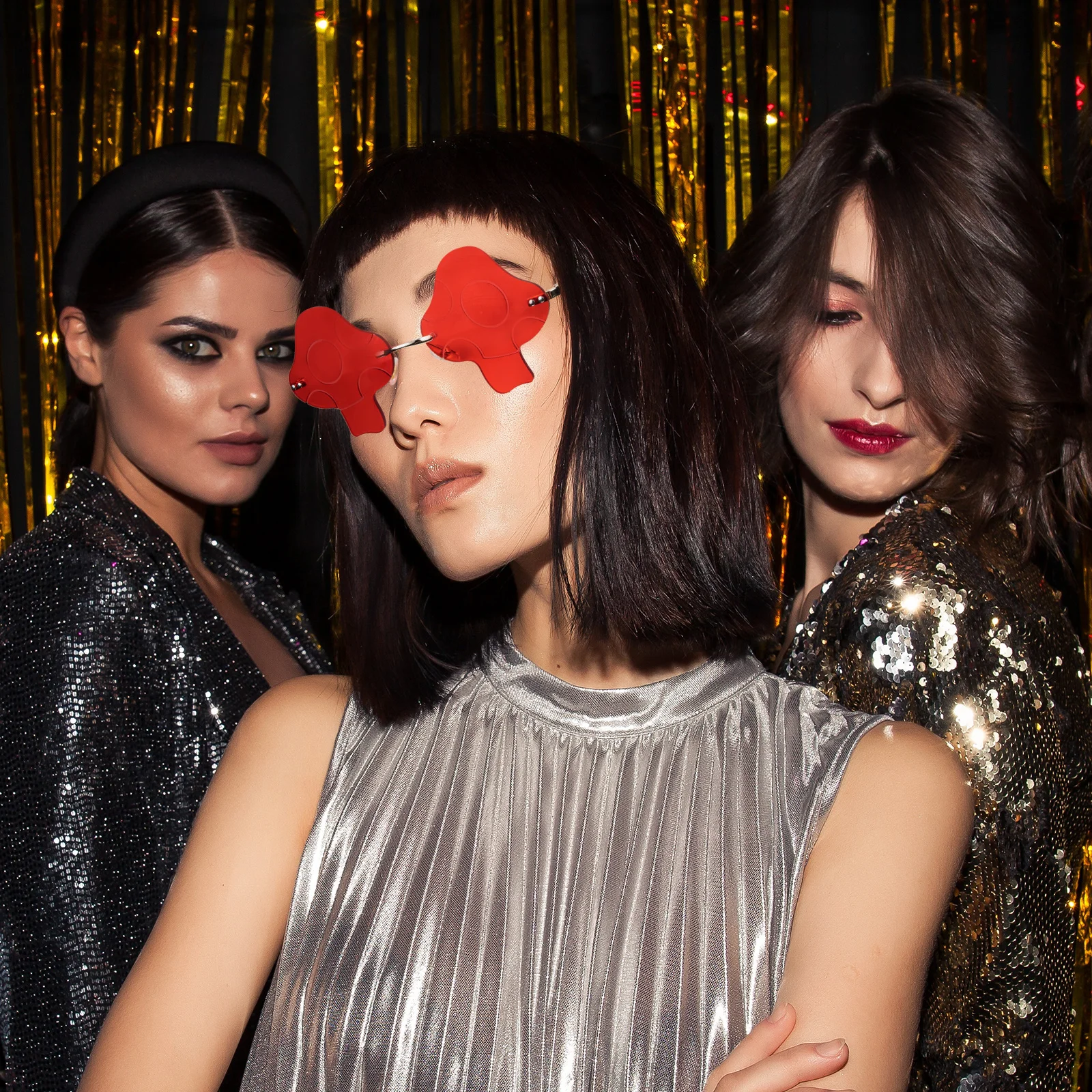 

Mushroom Shaped Sunglasses Irregular Fashion Creative Rimless Frameless Kids Party Supplies Women Men Outdoor Decoration