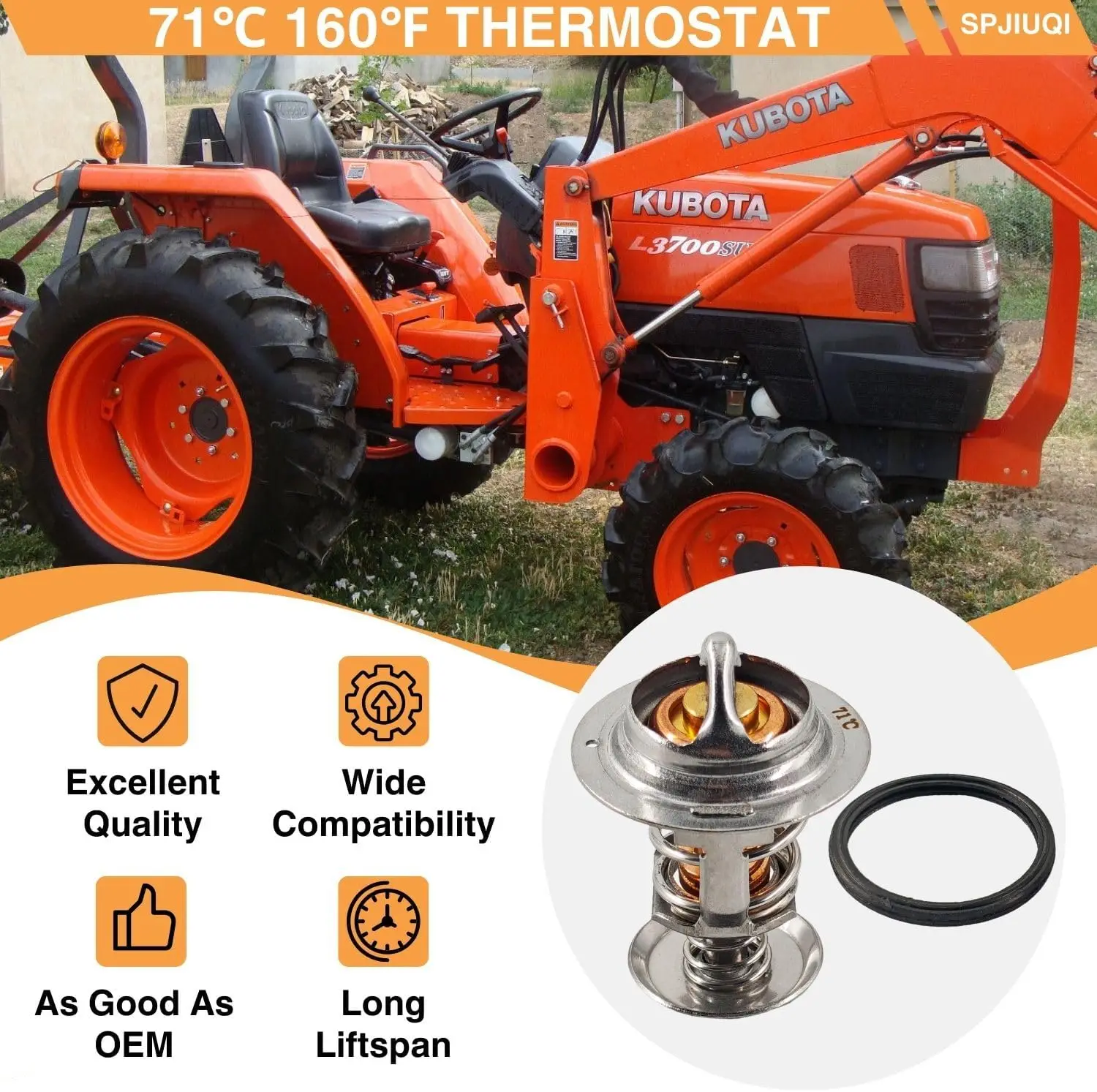 71°C 160°F 1A021-73010 6685520 Thermostat For Kubota V2203 V2403 D1503 D1703 Engine L2800 For Bobcat 5600 S130 S150 S160 S185 4