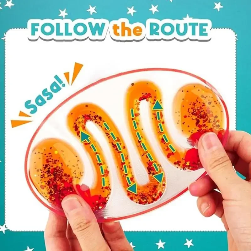 6 個の液体の流れ感覚スクイーズおもちゃ子供のためのストレスリリーフ感情ボール虹色の視覚刺激 15UB