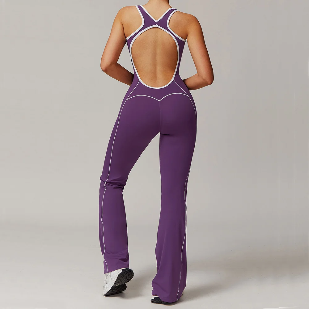 Women's Tracksuit Yoga Set Jumpsuits One Piece Fitness Rompers Sleeveless Sportswear Push Up Set Gym Set Running Workout Clothes