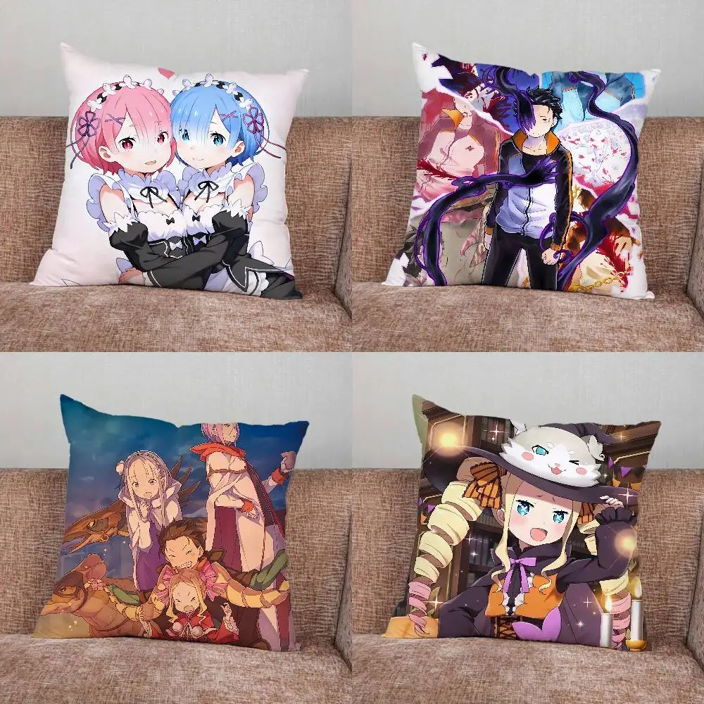 

R-Re Zero Anime Pillow Case Pillowcase Home Sofa Cushions Car Cushions Pillowcover Office Pillowshell Pillow