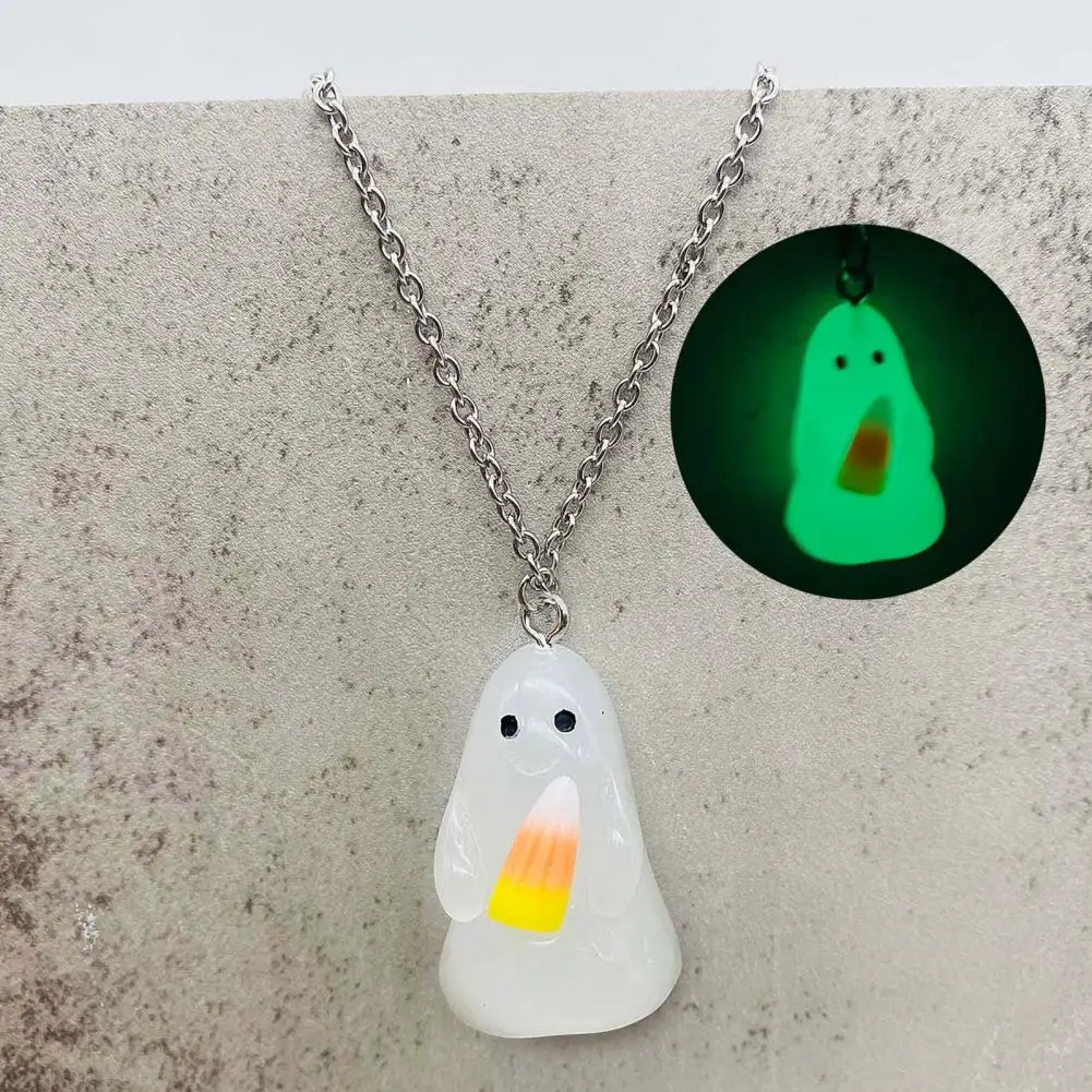 Ghostly Glow Accessoires Glow Dark Ghost Sieraden Ghost Sieraden Set Voor Halloween Glow-In-The-Dark Ketting Oorbellen Met Schattige