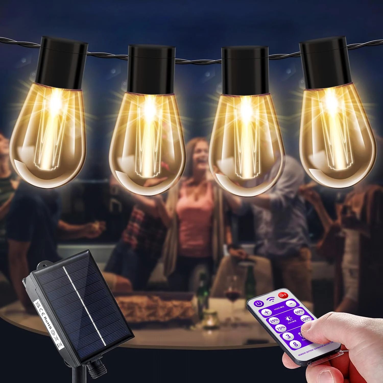 

Outdoor Solar Fairy Lights, 30 LEDs, Fairy Lights, Solar Outdoor Bulbs, IP65 Weatherproof, 8 Mode Solar Fairy Lights for Pa
