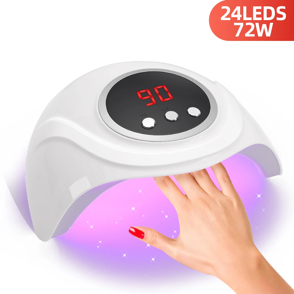 24LEDS LED UV Nail Lamp For Curing All Gel Nail Polish Professional 72W Nail Drying Lamp With Auto Sensor Salon Equipment