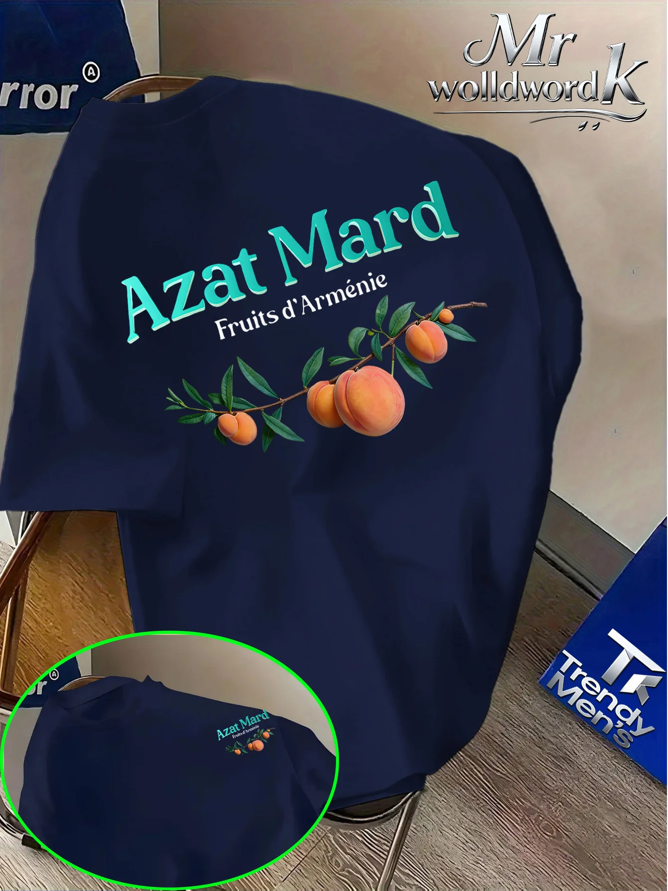American-style High-end Men's Summer Cotton T-shirt in LooseFashion Street-style with A Unique Personality Short Sleeve Design