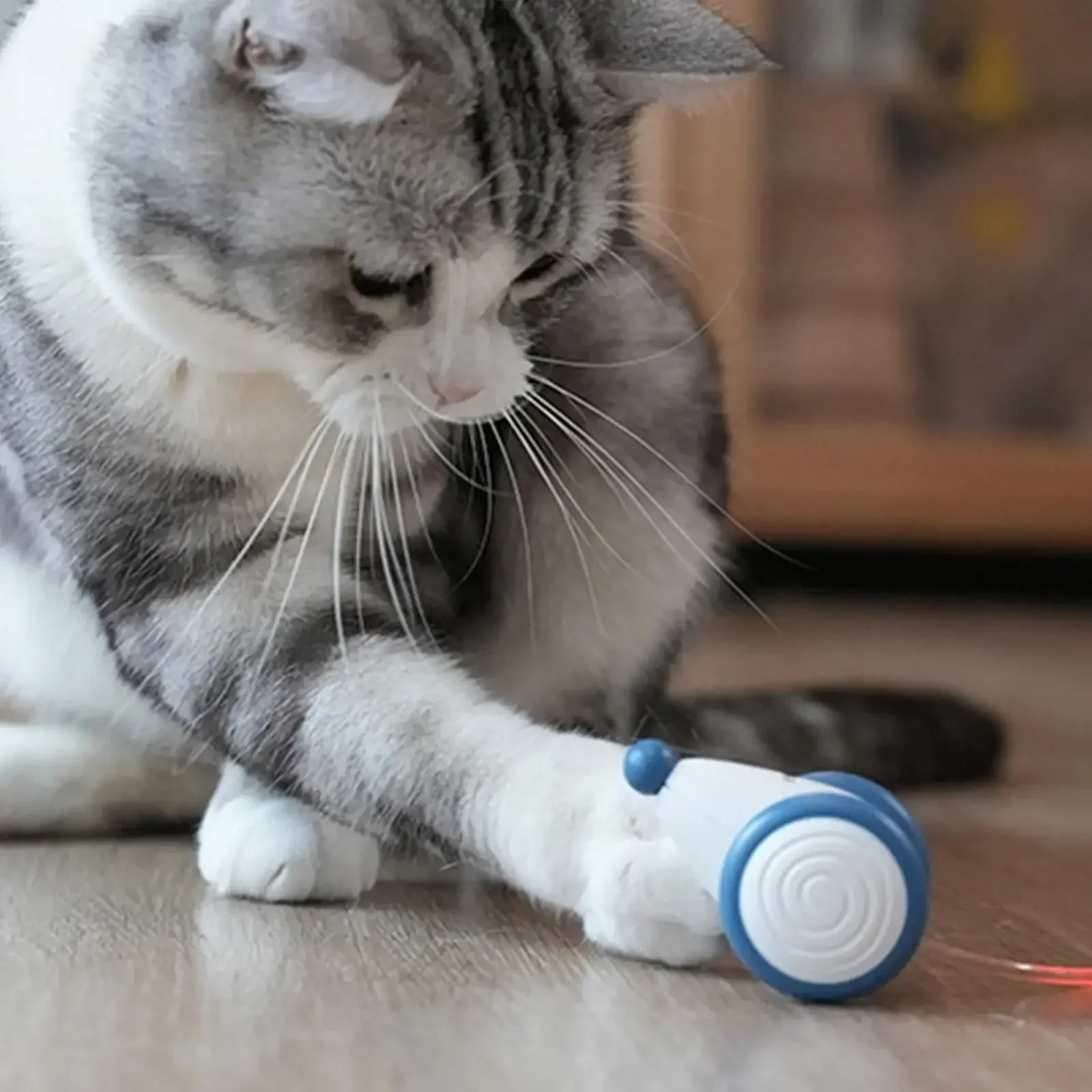 Automatic Interactive Cat Toys Mouse Kittens Play Ball Electronic Rat Cats Indoor Toys with LED Light Tail Smart Cat Hunting Toy