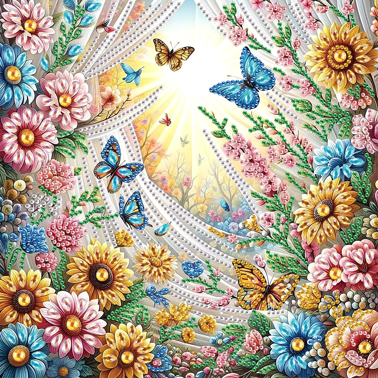 Flowers Special Shape Diamond Art Painting Kit for Adult Beginner,Crystal Diamond Special Shape Kit for Home Wall DecorationGift