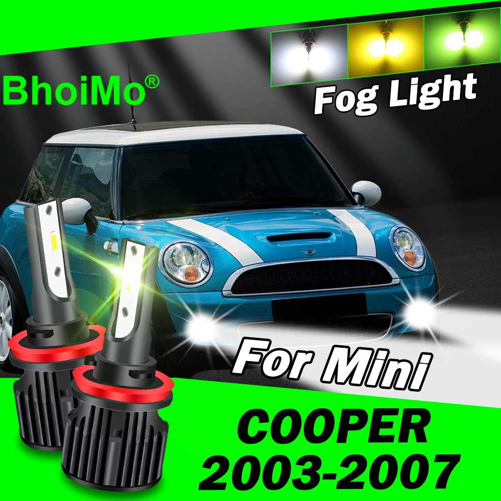 

BhoiMo For Mini Cooper Front Fog Light Lamp Led Bulb 2003 2004 2005 2006 2007