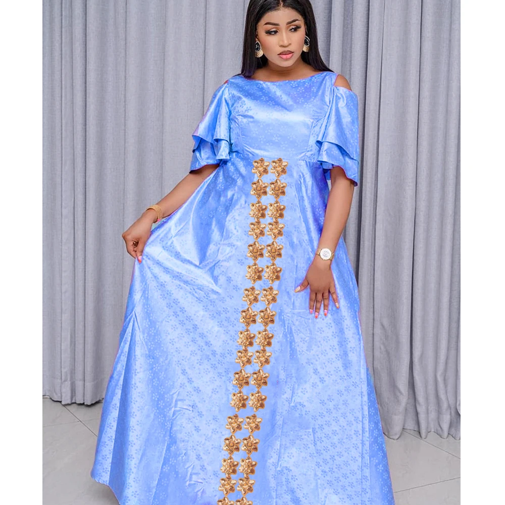 

Traditioanal Wedding Bazin Riche Long Dresses For Nigeria Women Boubou Sexy Evening Gowns Top Quality Bazin Riche Dashiki Robe