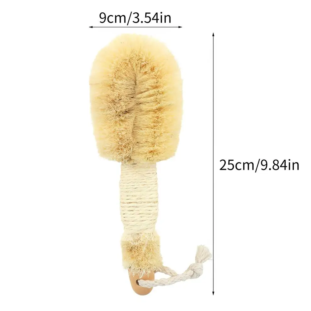 Brosse en Sisal à saisir, douche suspendue, résistante à l'usure, brossage sec, outil de frottement propre, bain, Massage exfoliant multi-usages