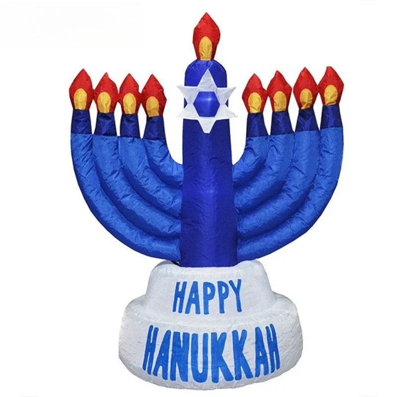 Custom popular Hanukkah decoration holiday with LED inflatable candlesticks
