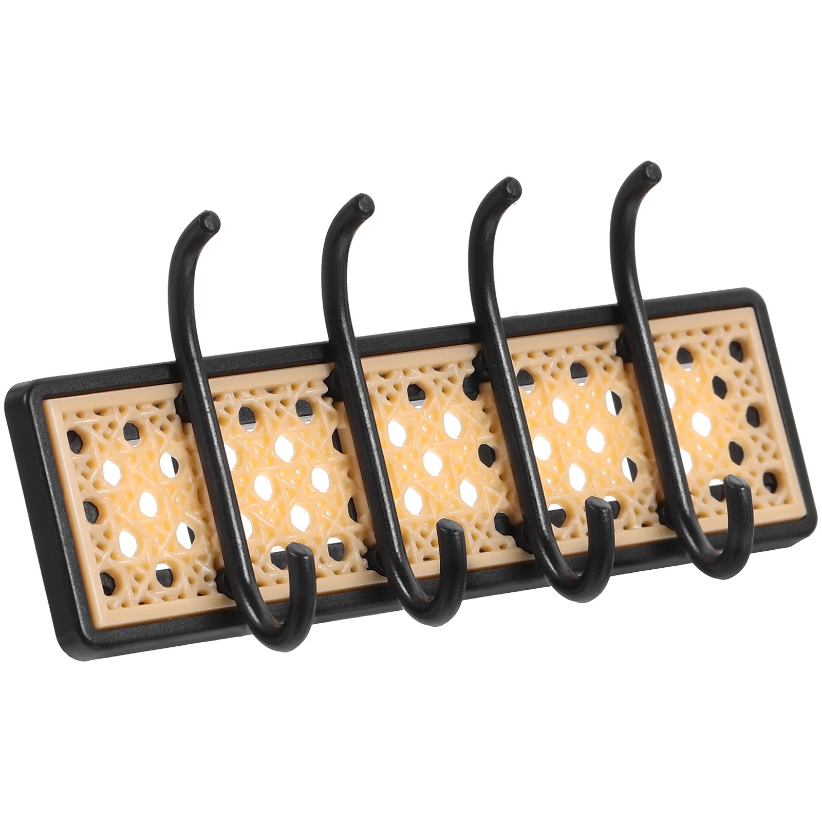 

Mini House Accessories Black PVC Key Hook Wall Hanger Entryway Rack Decorative Dollhouse Model Tiny Home Adornment
