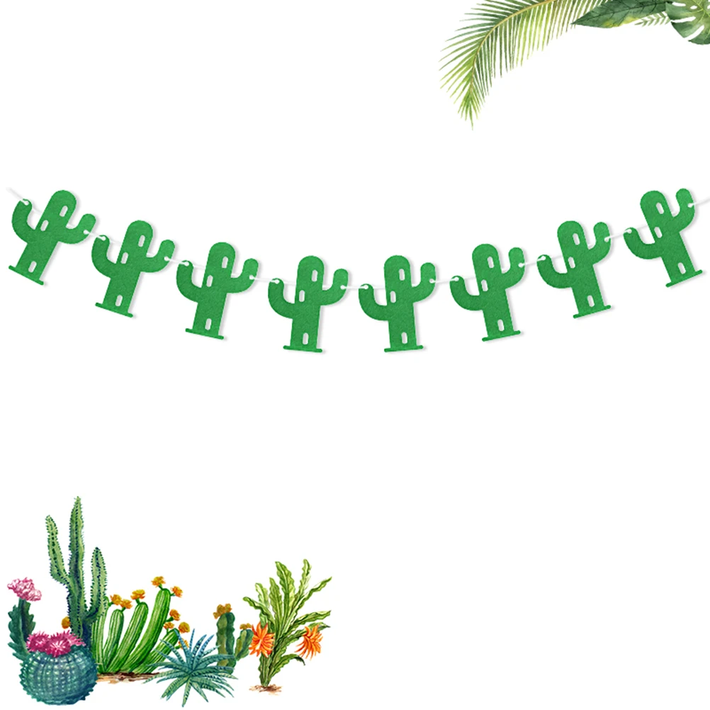 

Cactus Patterned Bunting 3 Set Party Banner Flag Mexican Carnival Decor Long String Walls Windows Doors Indoor Outdoor Birthday