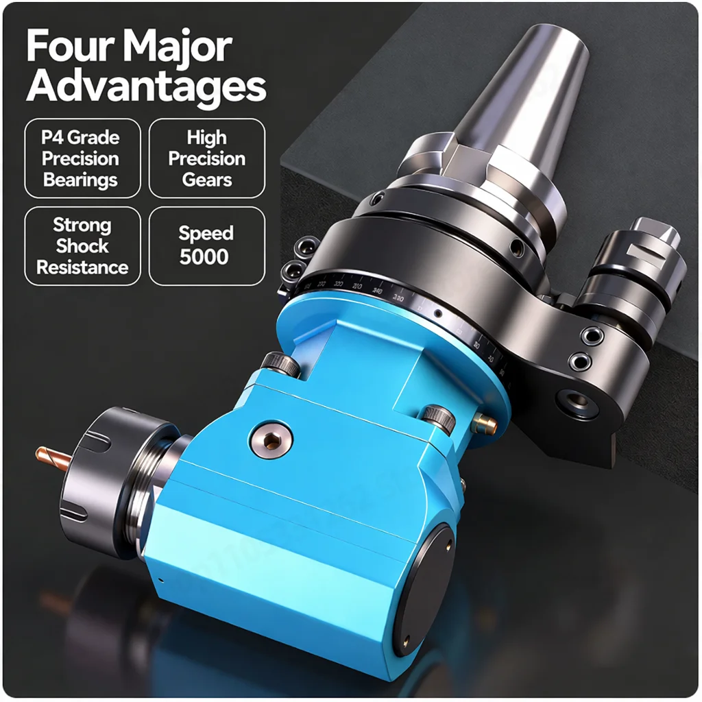 Unidirectional BT40/BT50 90 Degree Angle Head ER25/ER32 5000rpm 0.005mm Precision CNC Milling Tool Holder ATC