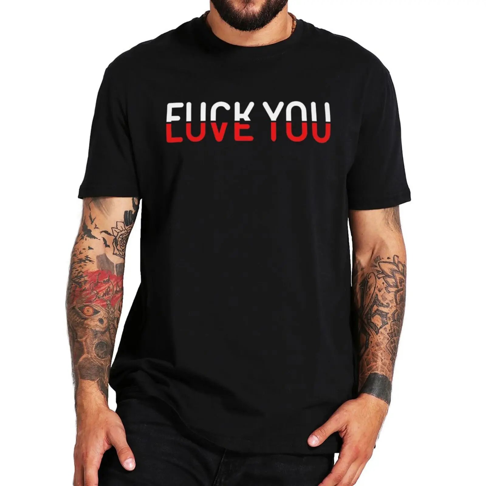 

Love You Red And White Text Quote T Shirt Adult Humor Lover Couple Gift Short Sleeve 100% Cotton Unisex Casual T-shirts EU Size