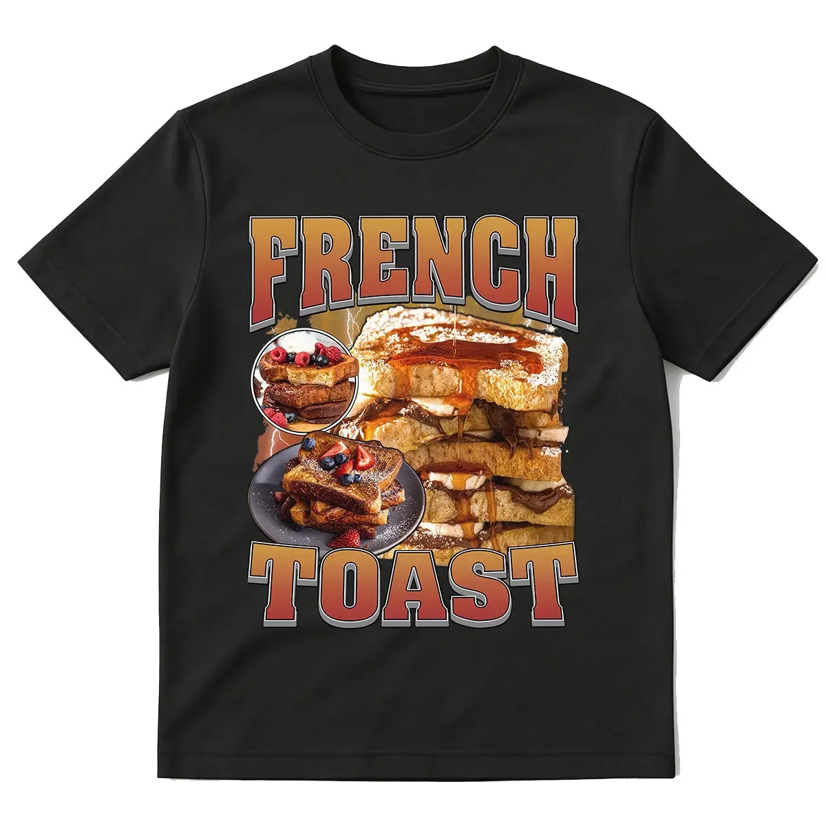 French Toast Funny Meme Graphic Print T-shirts Men Women Fashion Cotton T-shirt Harajuku Casual Short Sleeve Oversized T Shirts