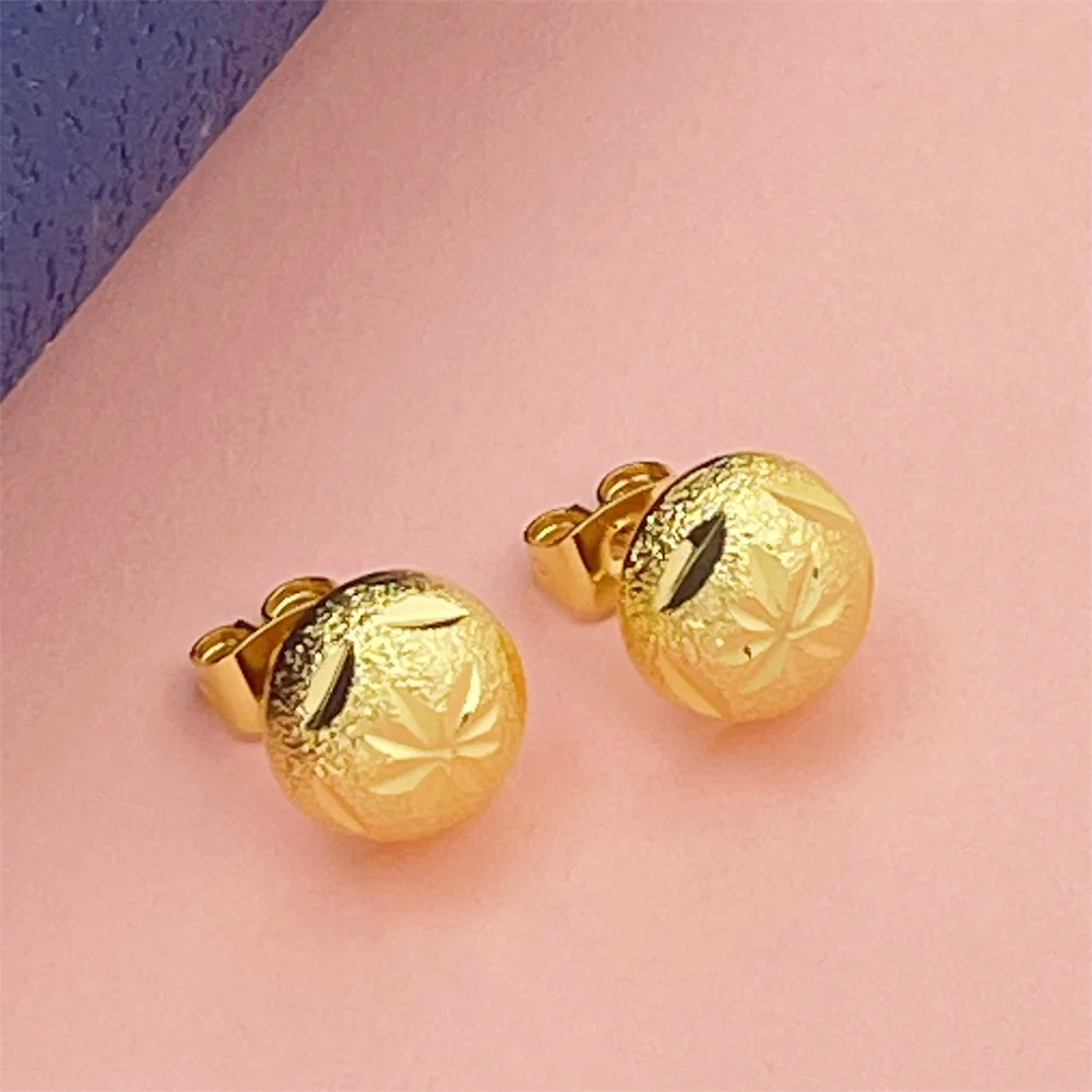 Fashionable gold color gold-plated earrings vacuum electroplating rice word earrings hot selling PROM party jewelry