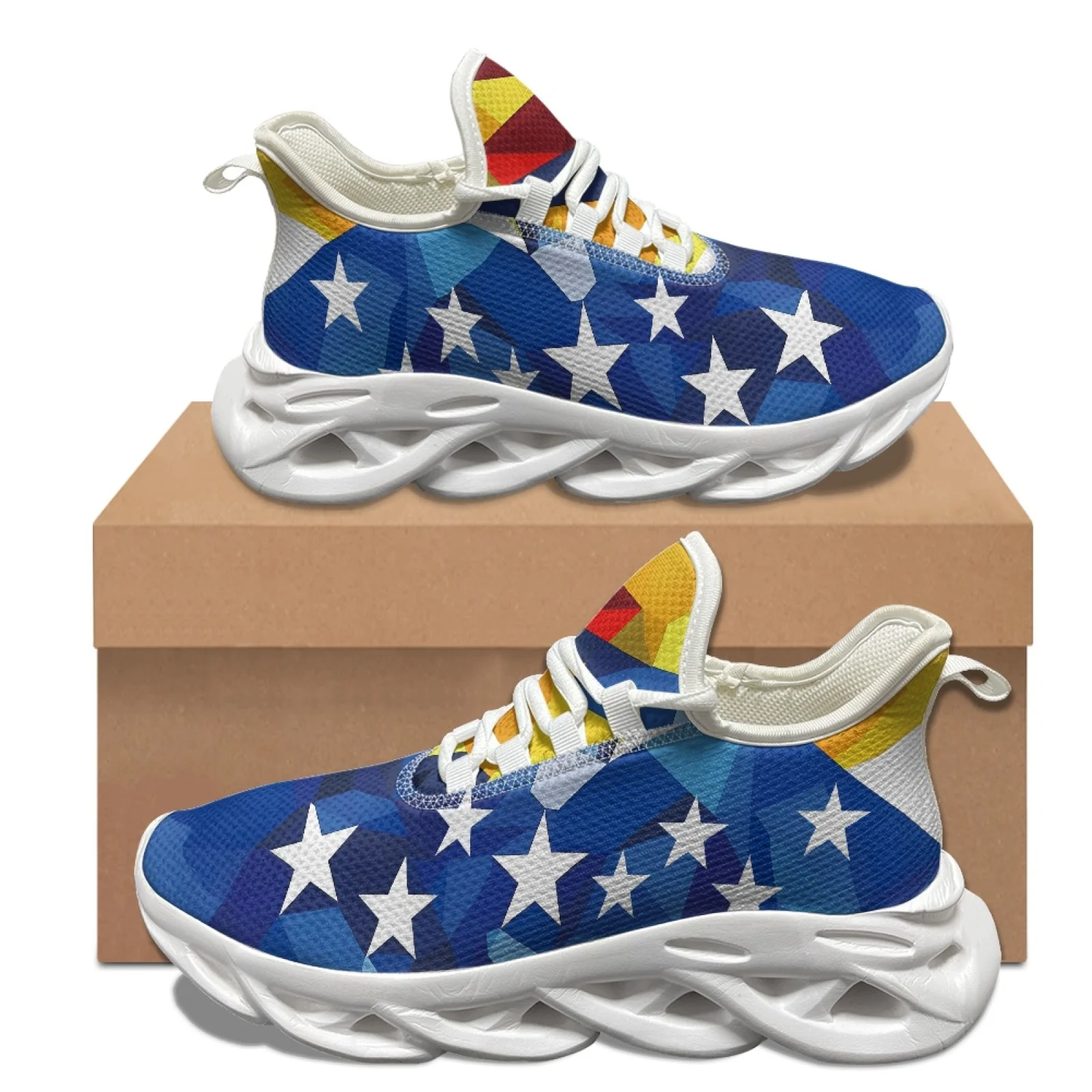 

XIXIRIMIDO USA 250th Blade Running Shoes Women's Running Shoes Men's Commuter Shoes Soft Breathable Lightweight Comfortable Soft