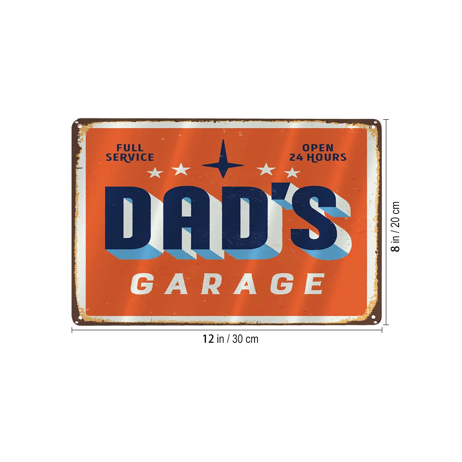 Lesiker Garage Tin Sign, Dad's Garage Full Service Metal Tin Sign for Wall Decor 12