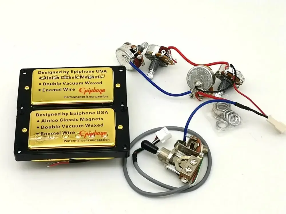 

1 Set Original Epi LP Standard Electric Guitar Alnico Bar Humbucker Pickup Gold MADE IN KOREA