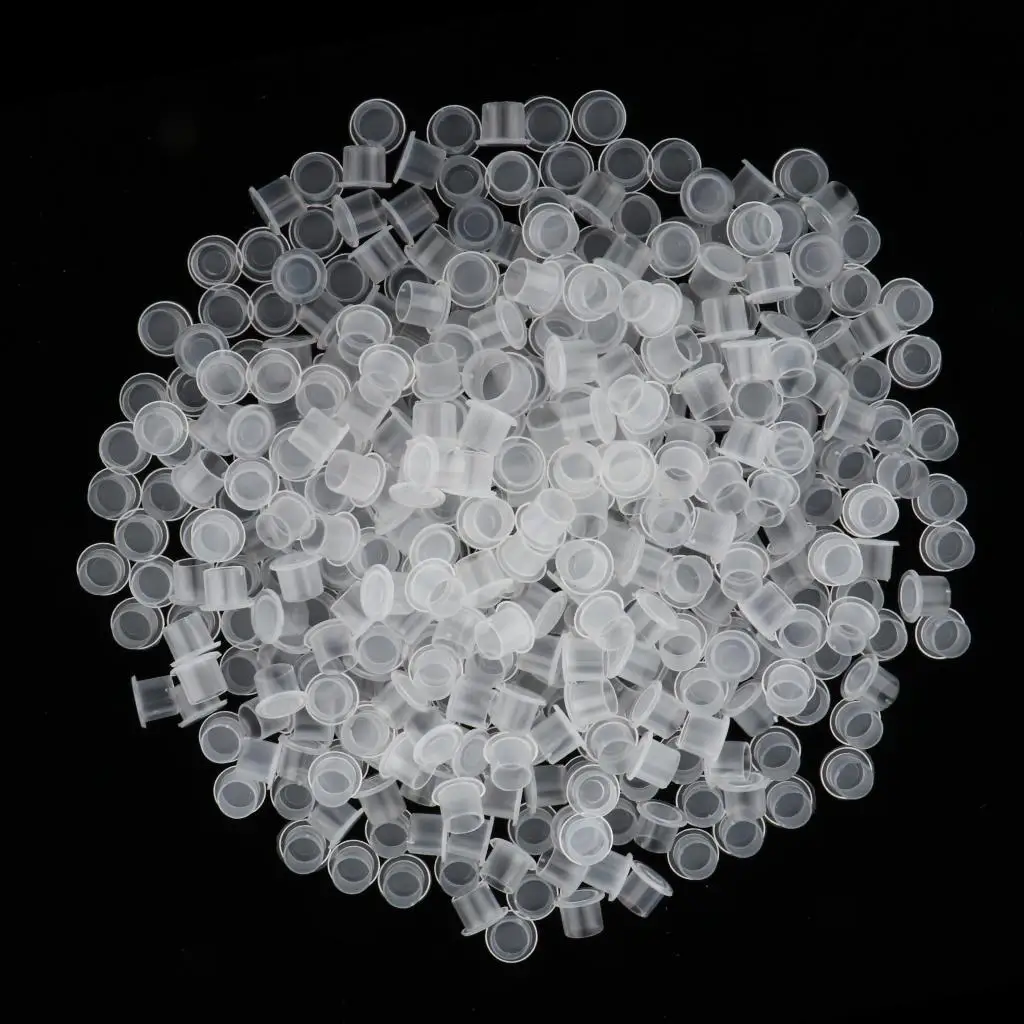 Tazze per tappi per inchiostro monouso trasparenti da 500 pezzi con base, tappi per inchiostro pigmentato S / M / L per, forniture, kit