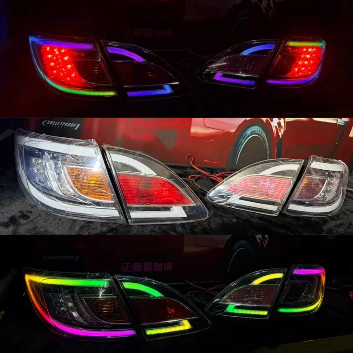 

4pcs colorful LED taillight assembly For Mazda 6 Atenza Hatchback Coupe modified Rear lamp custom Car accessories