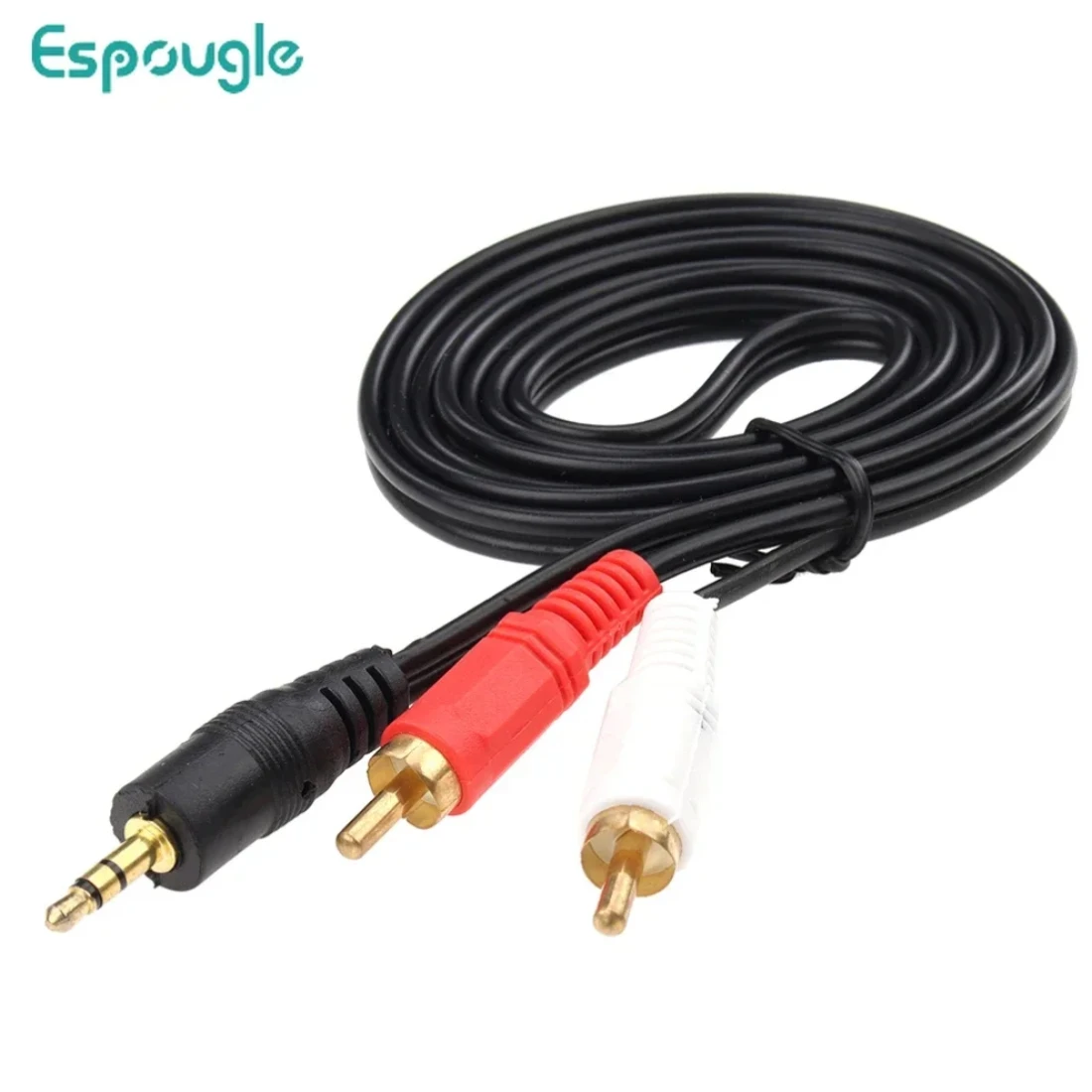 1.5M 3.5mm Male Stereo Jack to 2 RCA Male Connector AV Cable Adapter Wire Cord for Phones TV Sound Speakers