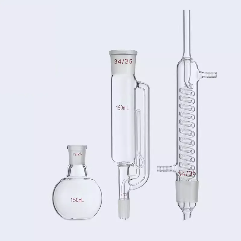 Snake-shaped fat extractor 150ml Soxhlet extraction extractor glass fat extractor experimental extractor