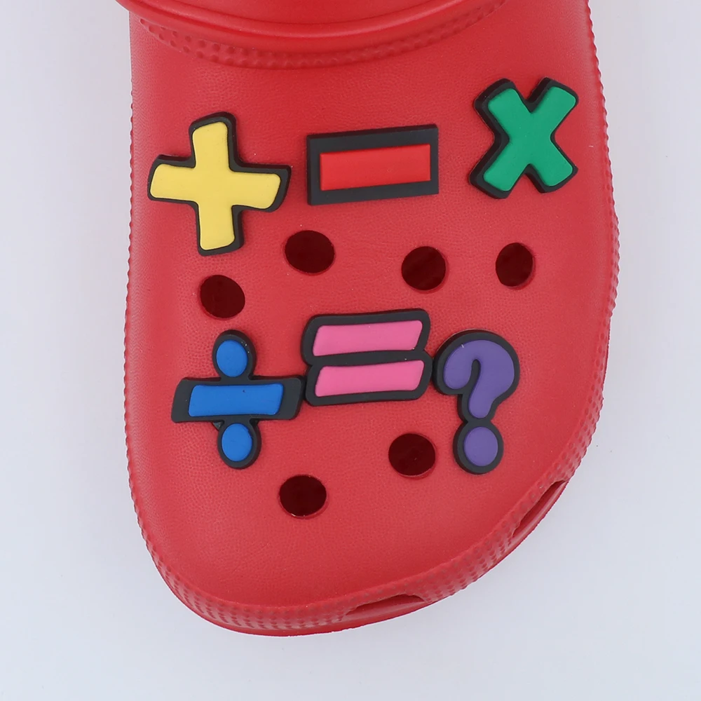 Shoe Charms Decorations Cute Colorful Number Zero To Nine 지비츠 세트 Shoe Accessories Cartoon Buckles Operator Adult Kids Gift 1pcs