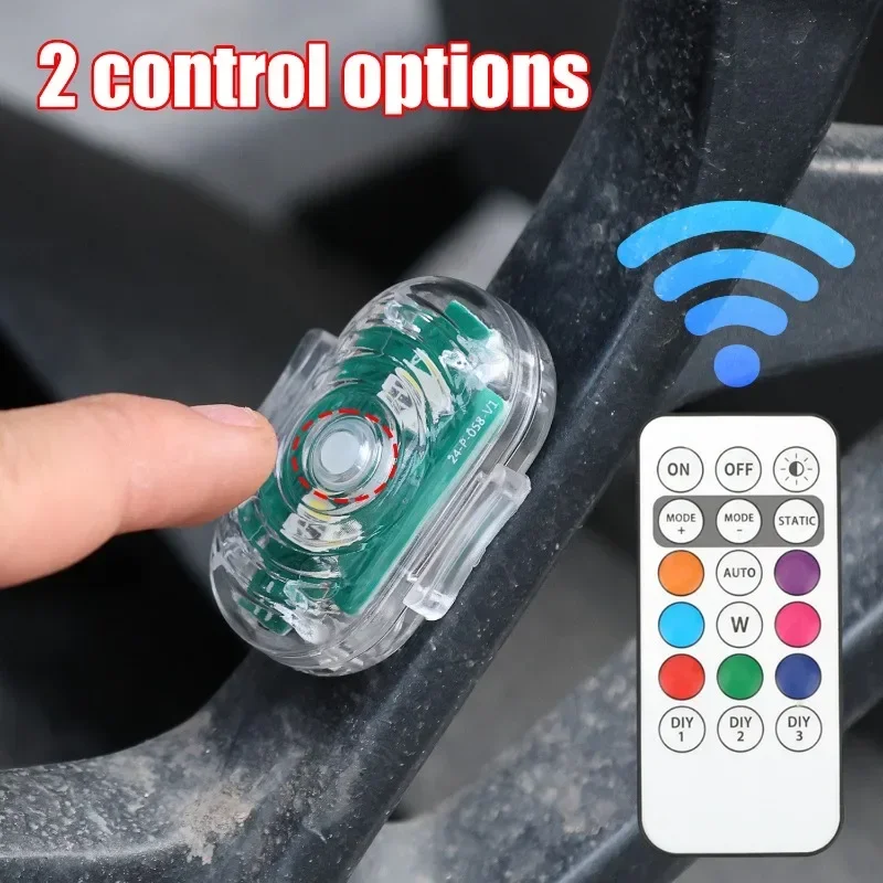 Wireless Remote Control Strobe Lights USB Charging Transparent Shell Magic Tape Fixation Car Motorcycle Flashing Warning Light