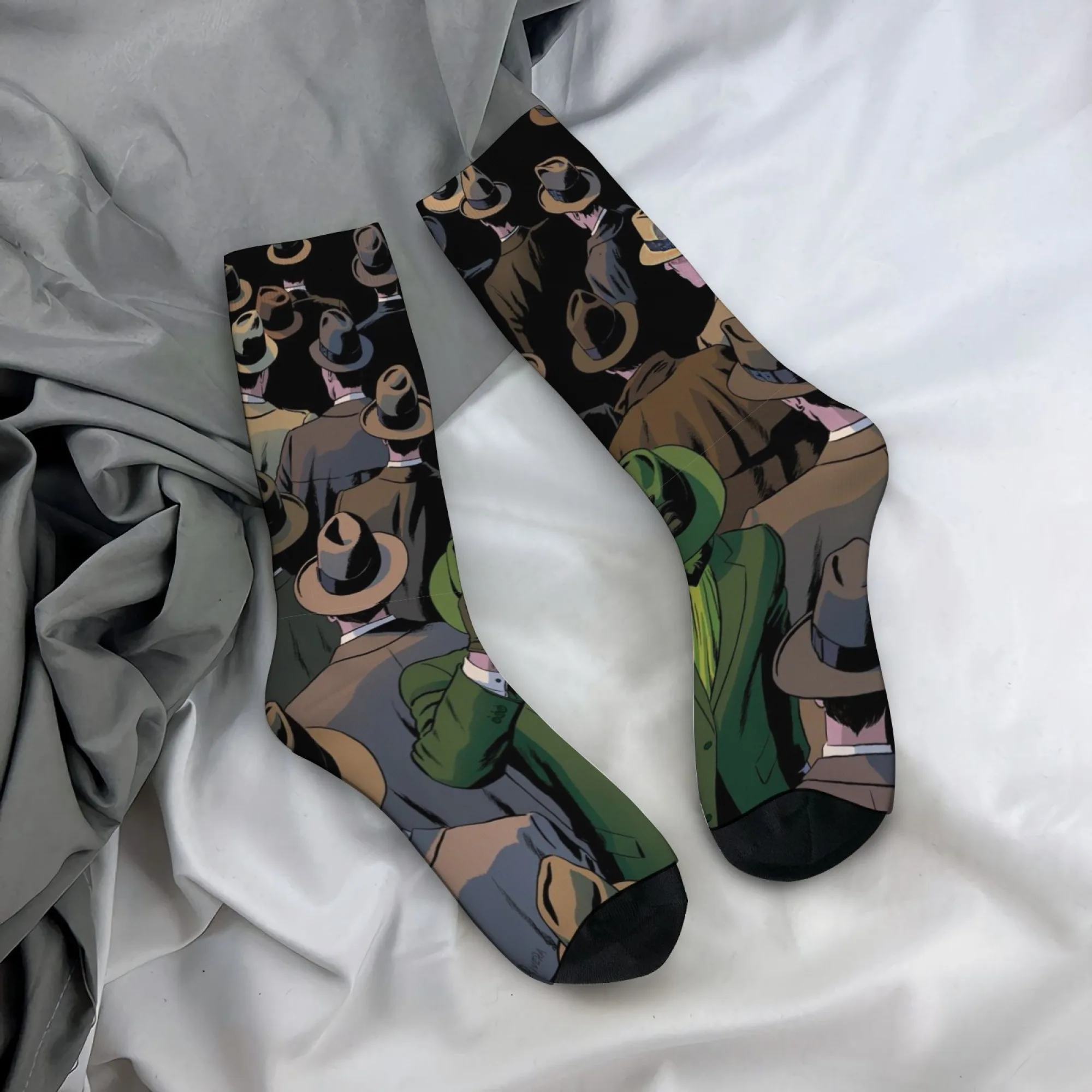 Neuartige Herrensocken mit Harajuku-Retro-Urban-Stil-Print, bequeme, atmungsaktive, rutschfeste Freizeitsocken, verrücktes Partygeschenk