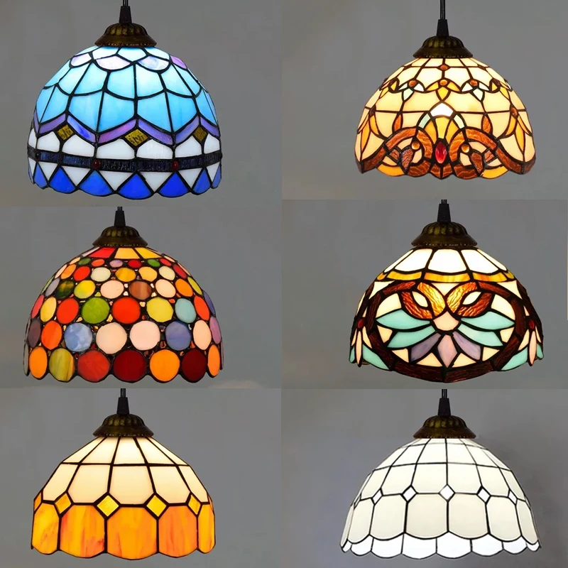 

Tiffany Stained Glass Pendant Lamp Dinning Room Chandeliers Ceiling Hanging Light Bedroom Lighting Fixture Home Luminaria Decor