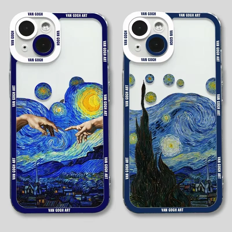 Great Art Van Gogh Oil Painting Phone Case For iPhone 16 15 Pro Max 14 13 12 11 Pro Max 7 8 14 15 Plus X XR XS Soft Clear Cover