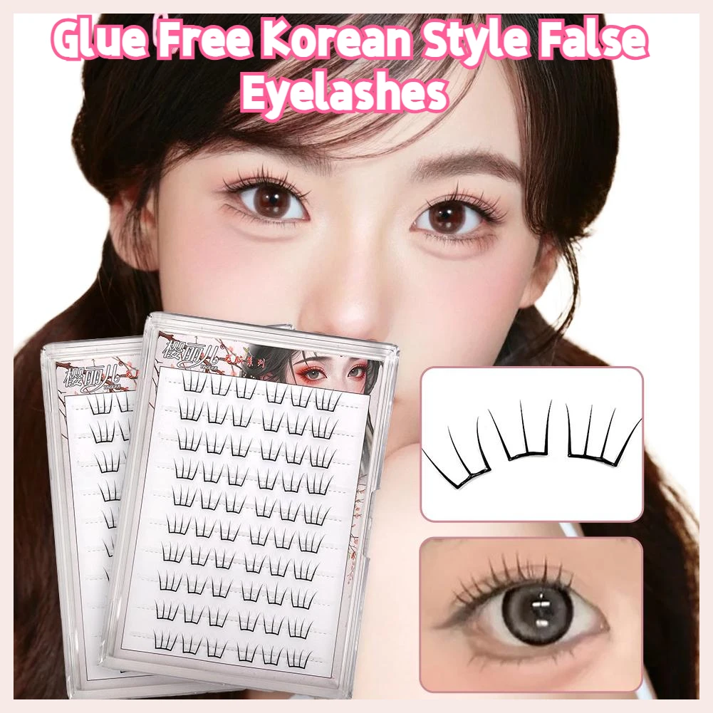 Glue Free Korean Style False Eyelashes Natural Reusable Soft Cluster Lashes DIY Individual Eyelash Extension Makeup Tool