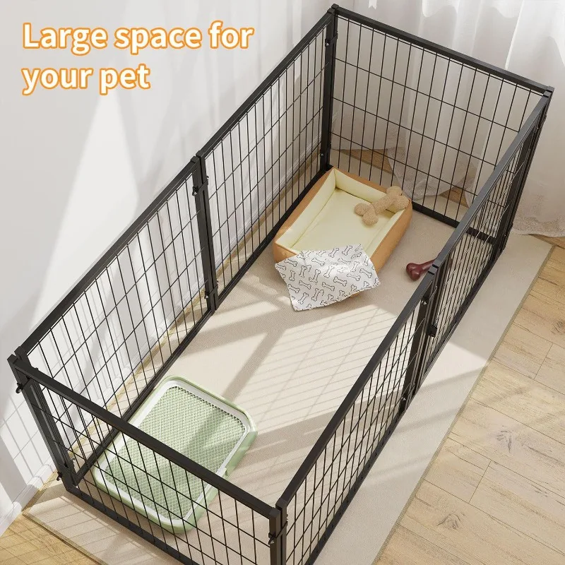 Solid Pattern Heavy Duty Metal Dog Cage Small Medium Large Puppy Pen Pet Fenced Yard Dog Kennel Housing Solution