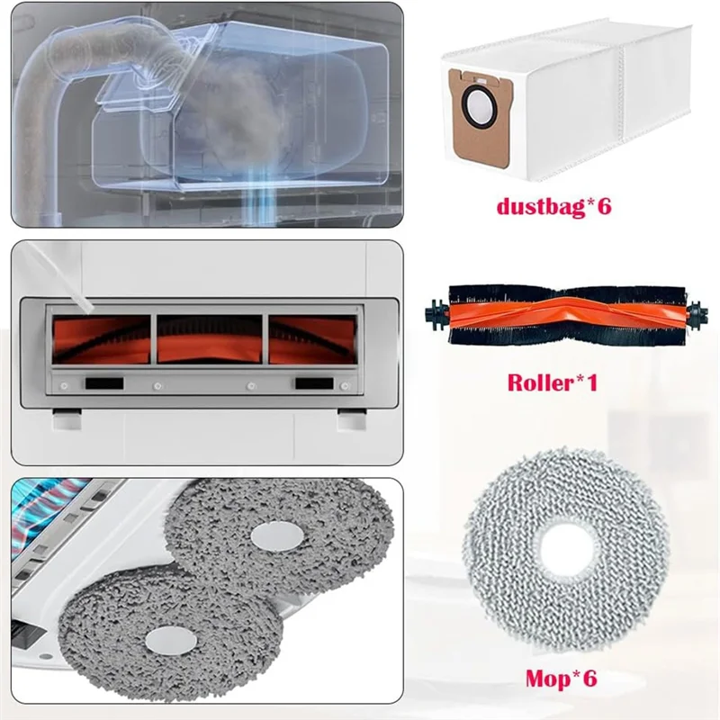 A86I-Ersatzteil Für Xiaomi X20 + / X10 + Staubsauger Teile Wichtigsten Seite Pinsel Mopp Tuch Hepa-Filter staub Taschen
