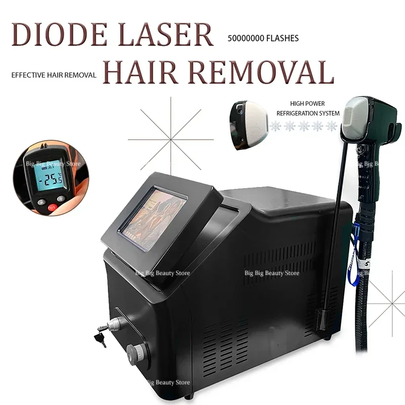 Professionelle Diodenlaser-Haarentfernungsmaschine Schmerzlose dauerhafte Haarentfernungsmaschine Haarentfernungslaser 755 808 1