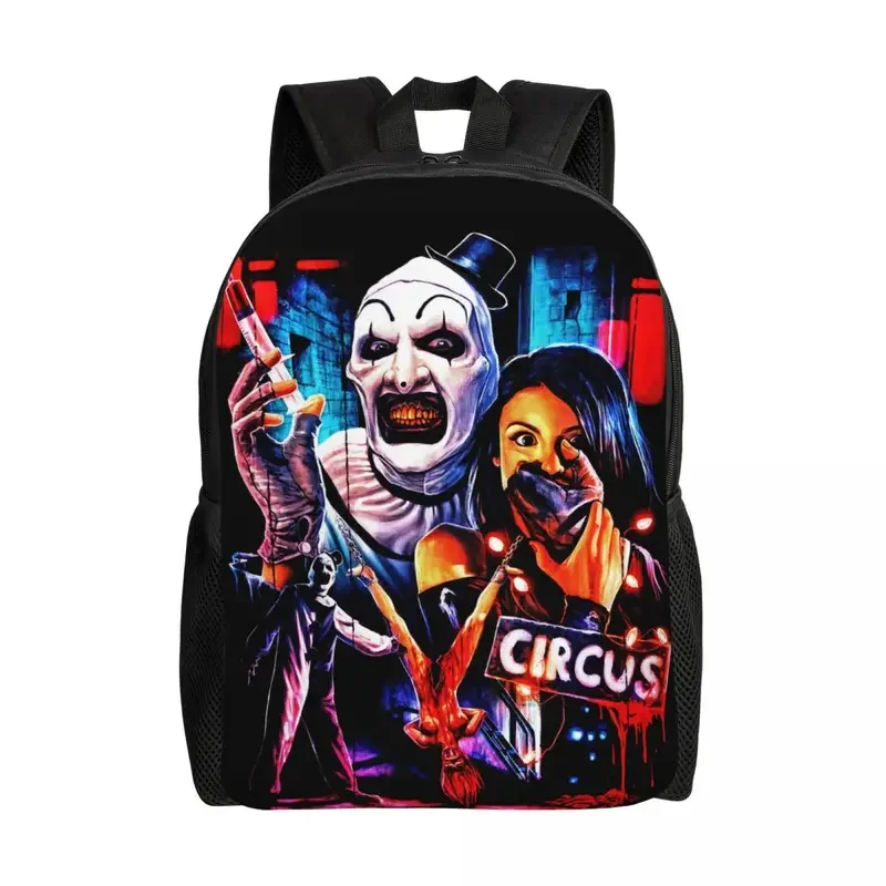 

Custom Halloween Clown Horror Movie Terrifier Backpacks for Men Women School College Student Bookbag Fits 15 Inch Laptop Bags