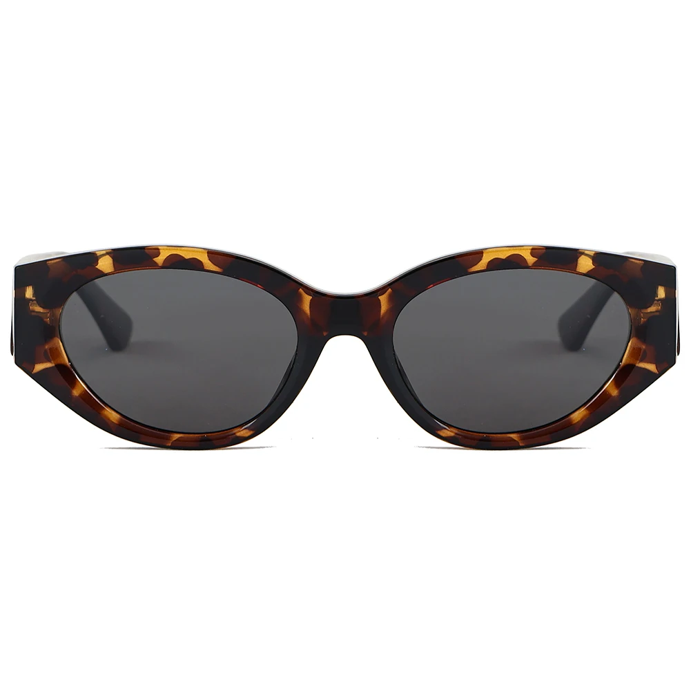 Peekaboo Polarized Sunglasses Fashion Female TR90 Acetate Cat Eye Sun Glasses for Women UV400 Trendy Ladies Leopard Black Brown