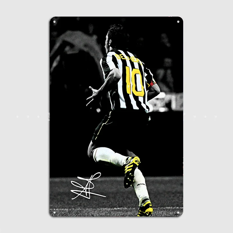 Alessandro Del Piero Football Player Poster Metal Posters Living Sign Indoor Outdoor Room Decoration Home Bar Decor Wall Decor
