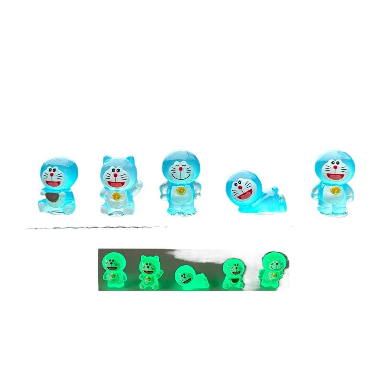 Doraemon Glow Desktop Ornament for Office Car Center Console Cute Anime Decoration Light up Figurine view 4