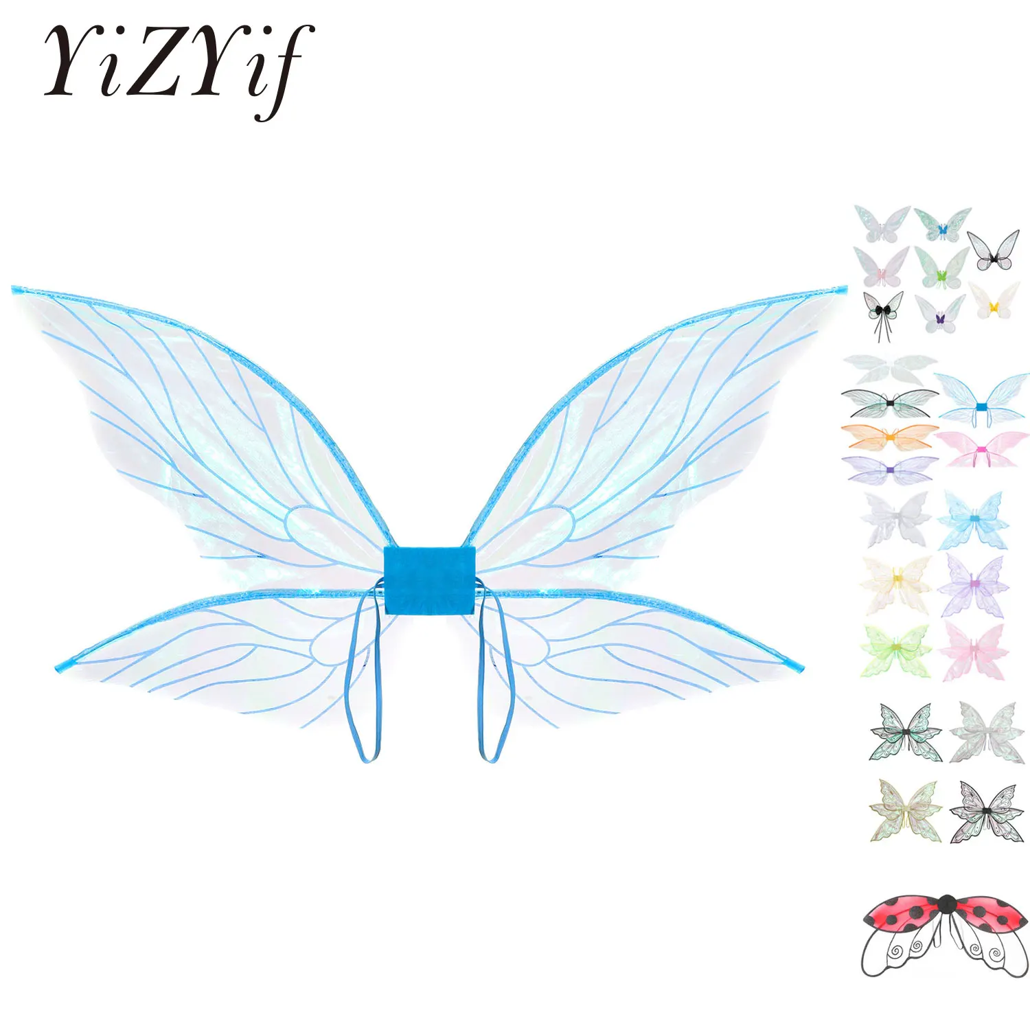 Adult Kid Girl Butterfly Fairy Wings Halloween Cosplay Costumes Sparkle Fairy Princess Wing Photography Party Favor Accessorie