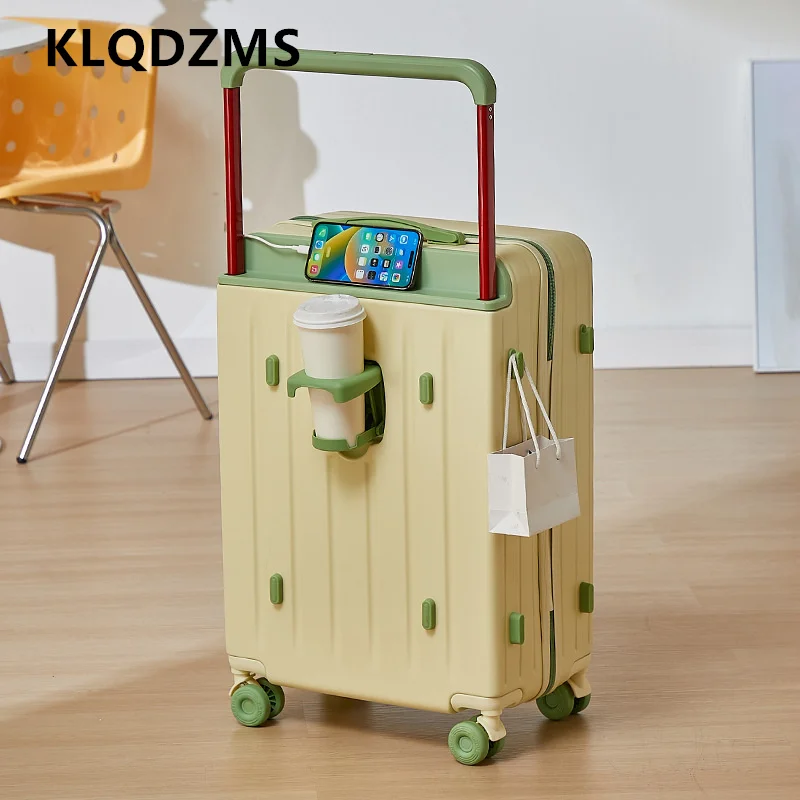 KLQDZMS USB Charging Luggage 20 Inches ABS + PC Boarding Box 24