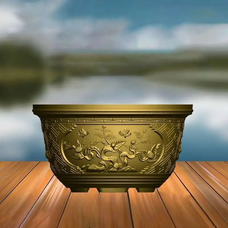 

European High-foot DIY Flower Pot Mold Garden Decoration Durable Home Gardening Round Concrete Flower Pot Mold Vase Planter T