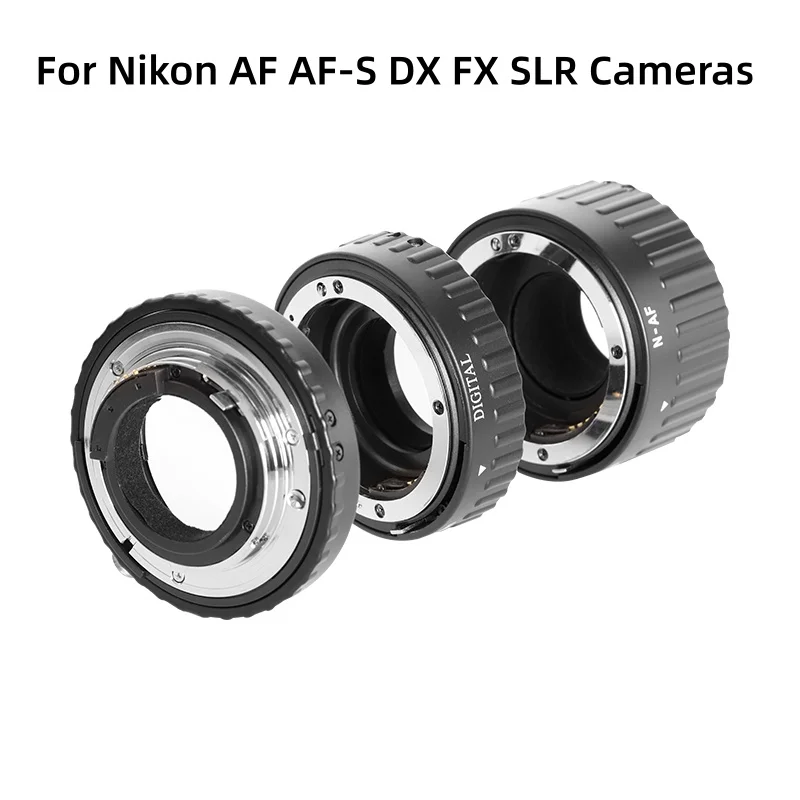 Auto Focus Macro Extension Tube Set (12mm+20mm+36mm) for Nikon AF/AF-S DX/FX SLR Cameras | Close-Up Photography for D5300 D7000