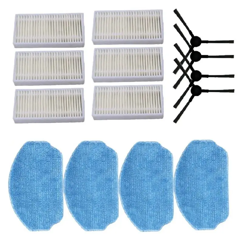 PZHI-Robot Vacuum Cleaner Replacement Parts For Midea VCR04W- Side Brush, Hepa Filter, Washable Mop Cloth