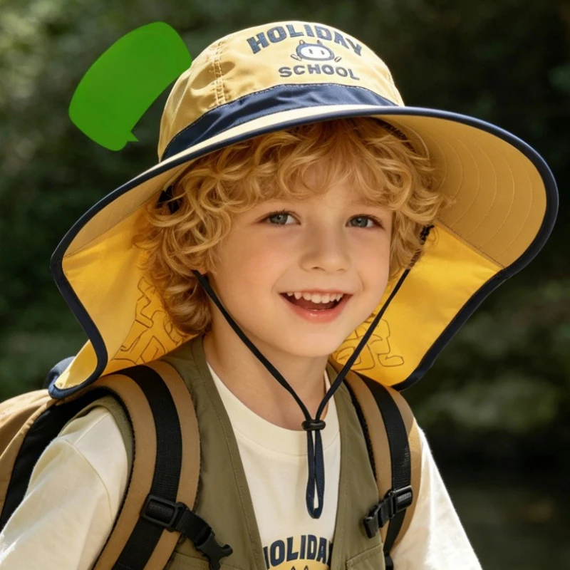 Sun Hat Wide Brim - Children's Sun-protective Hats, Summer Boys' Thin