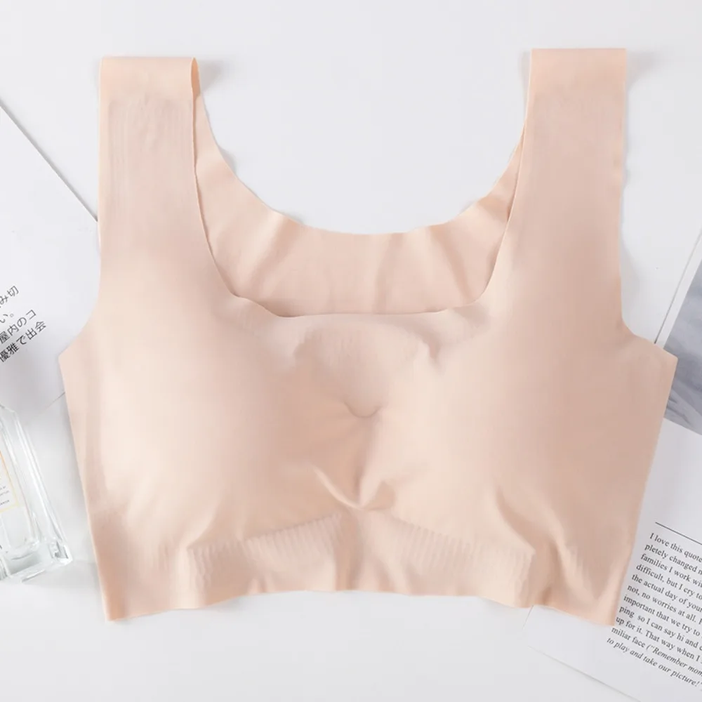 High Quality Breathable Wireless Seamless Bra Comfort Soft Push-up Sports Bra Ice Silk Female Underwear Tank Top Bra for Women