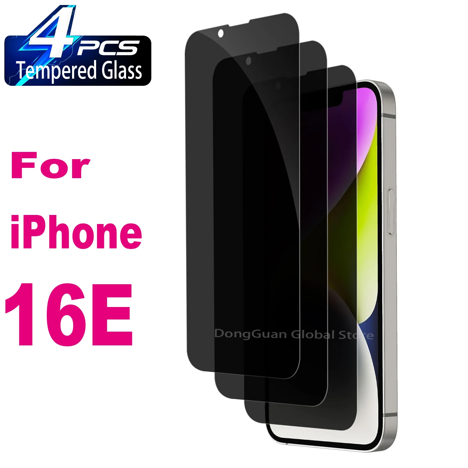 

For iPhone 16e Anti Spy Tempered Glass Screen Protector Privacy Glass Film
